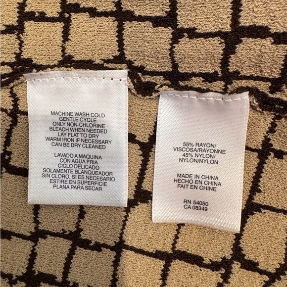 Jones New York Collection Knit Brown One Button Cardigan - Picture 7 of 7